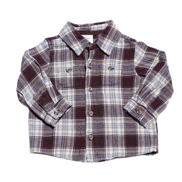 Little Wonders plaid flannel button down 12m - Picture 1 of 3